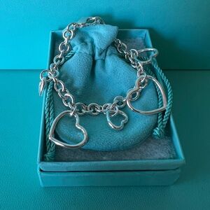 🌸🌸 Authentic Tiffany & Co. Multi Heart Charm Bracelet